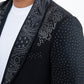 Men's Double Button Rhinestone Black Blazer