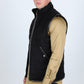 Men's Fur Lined Quilted Faux Suede Vest - Black