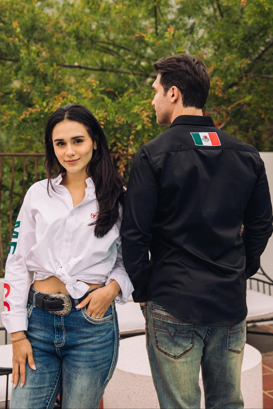 black and white mexico heritage flag shirt lifestyle platini