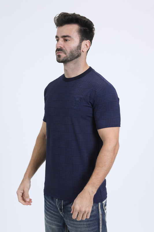 navy jaguar stripe tee side platini