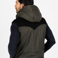 men padded hooded vest platini back