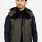 men Padded Hooded Vest platini front