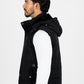 men black padded hooded vest platini side