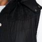 men black padded hooded vest platini detail