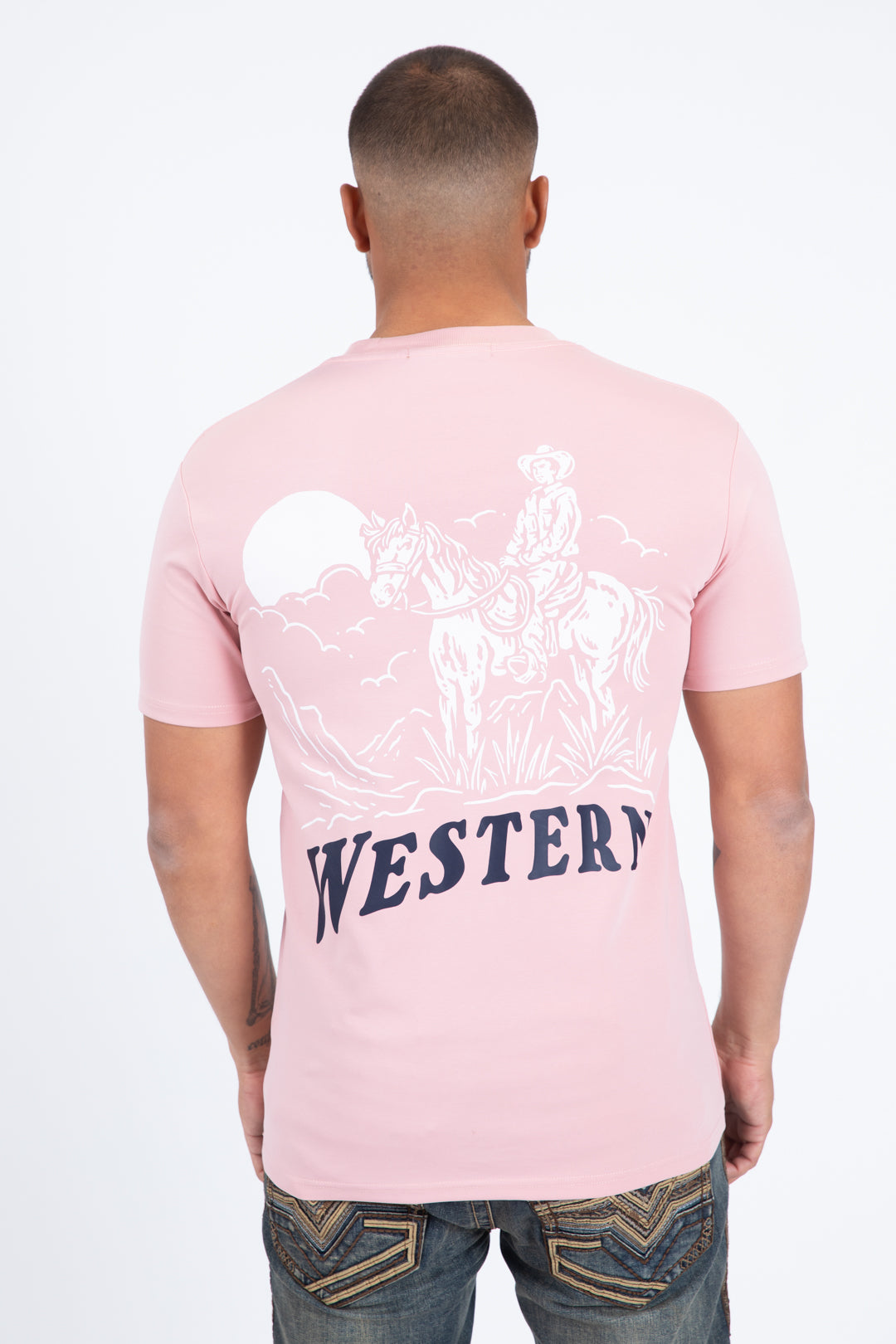 pink western cowboy rider tee back platini