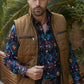 camel quilted fur lined vest front platini