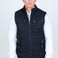 navy quilted fur lined vest detail platini