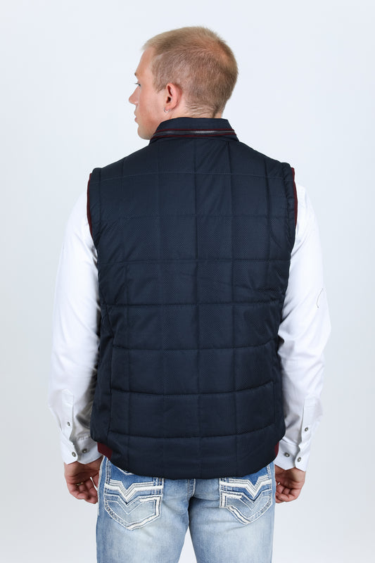 navy quilted fur lined vest back platini