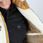 beige quilted fur lined vest back platini