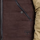 dark brown quilted suede vest side platini