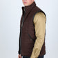 dark brown quilted suede vest model platini