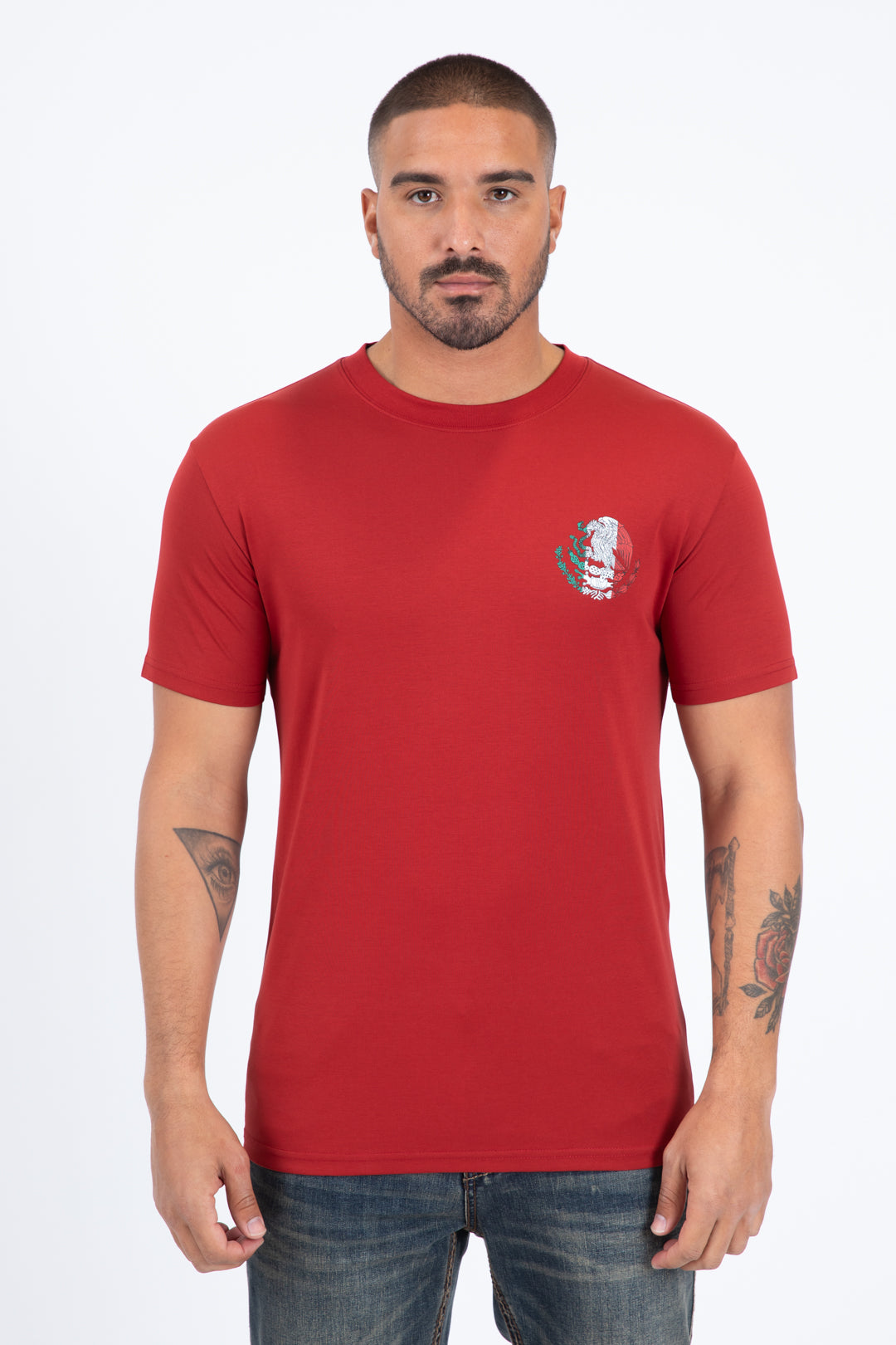 red mexican eagle flag tee front platini