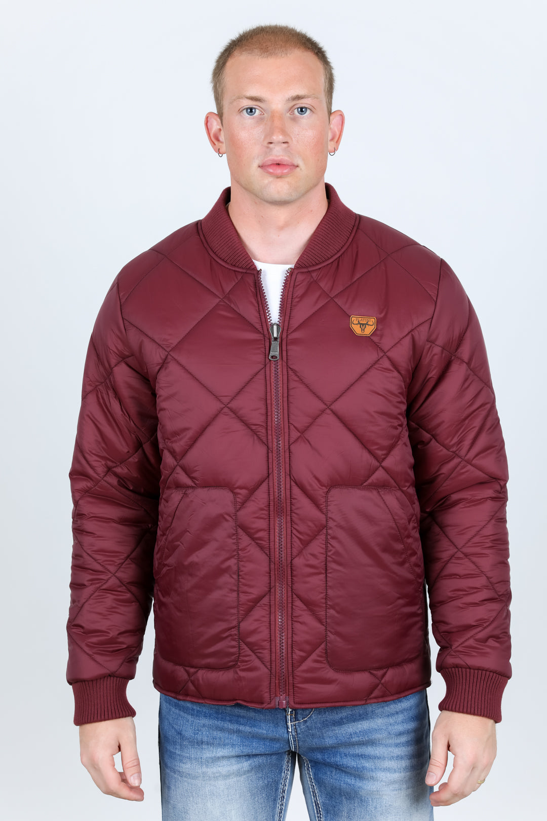 wine reversible insulated jacket front platini front