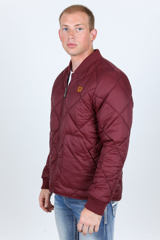 wine reversible insulated jacket detail platini side