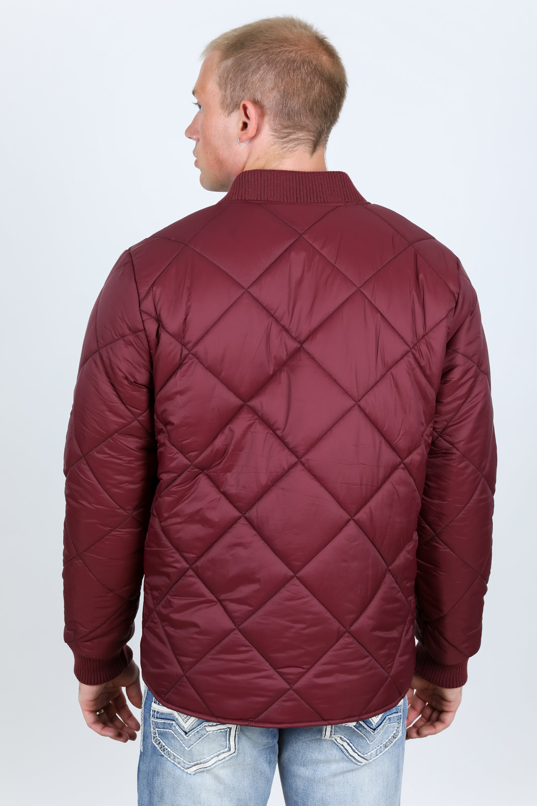 wine reversible insulated jacket close platini back