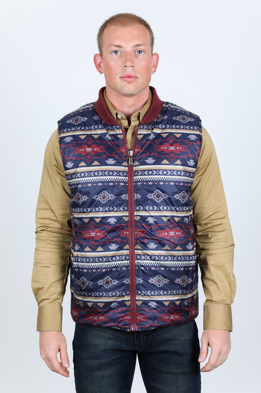 wine reversible insulated vest side platini front
