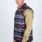 wine reversible insulated vest close platini side