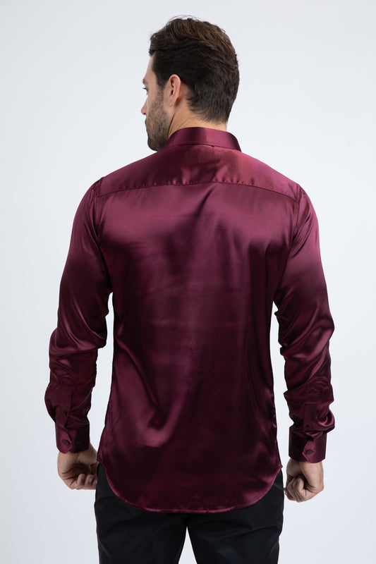 wine sinclair satin shirt men platini back
