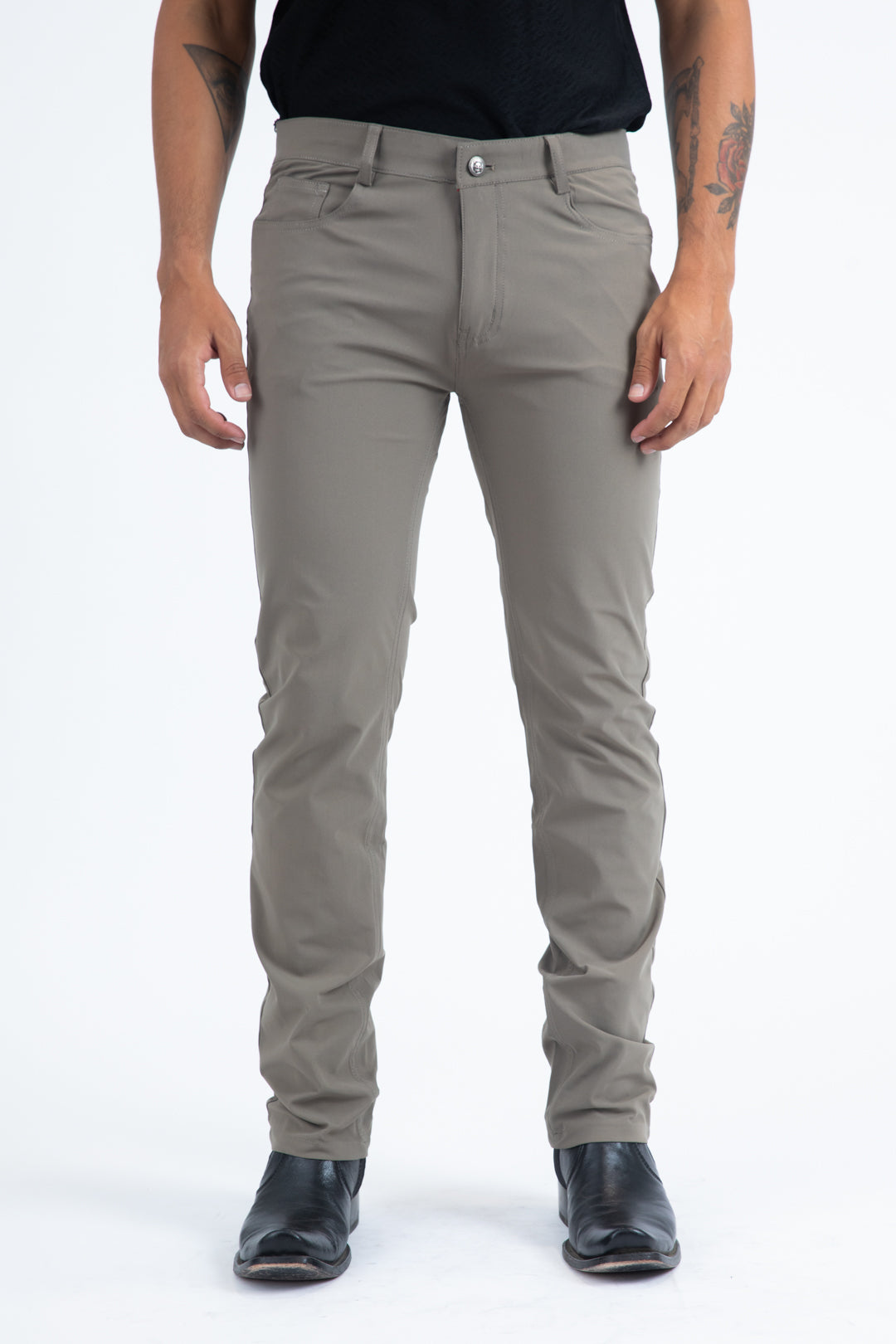 Slade Men's Grey Relaxed Fit Stretch Pants