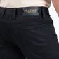 black relaxed fit stretch pant men slade platini detail