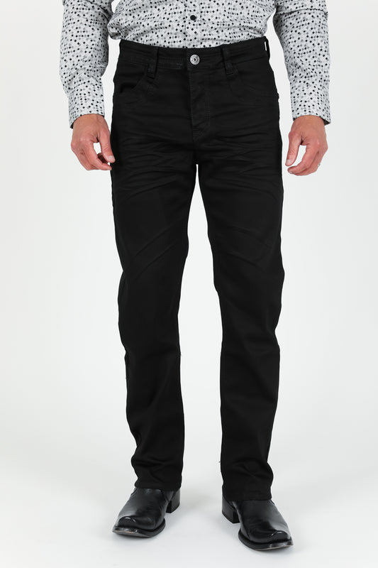 black relaxed fit stretch pant men slade platini front