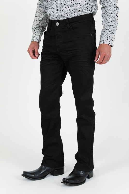 black relaxed fit stretch pant men slade platini detail
