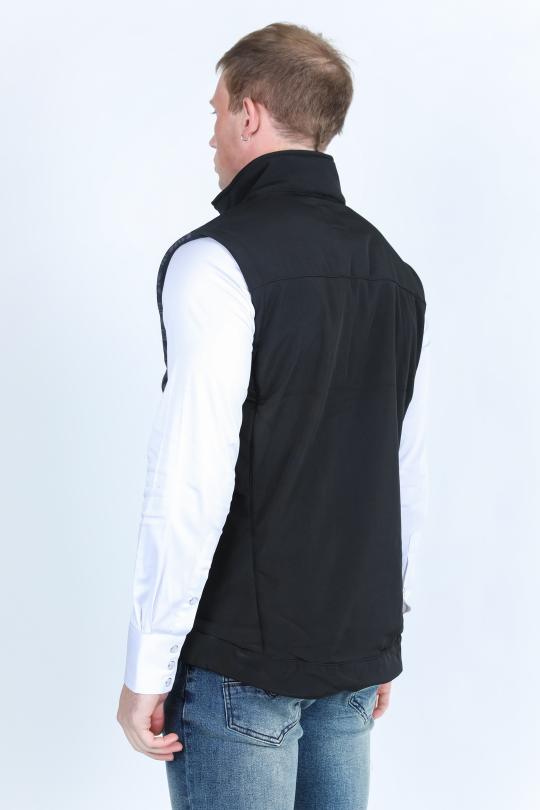 black charcoal aztec softshell vest back platini