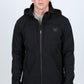 black hooded softshell jacket front platini