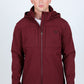 burgundy hooded softshell jacket front platini
