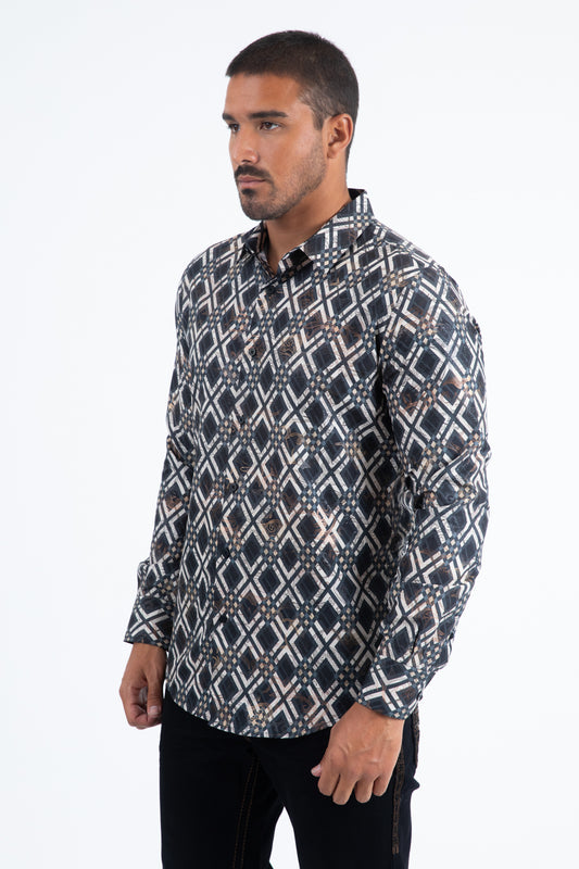black statement foil shirt side platini