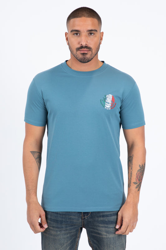 steel blue mexican eagle flag tee men platini front