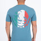steel blue mexican eagle flag tee men platini back