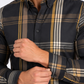 black tartan print long sleeve shirt men platini front