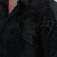 black rich texture jacquard shirt platini