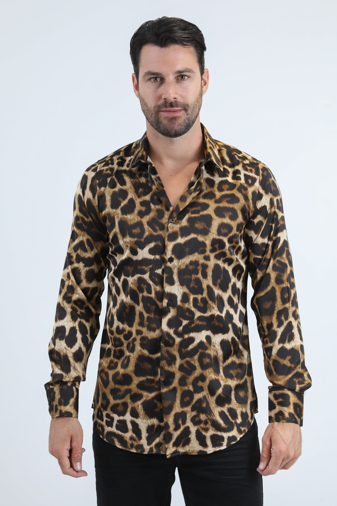 black leopard jacquard shirt platini