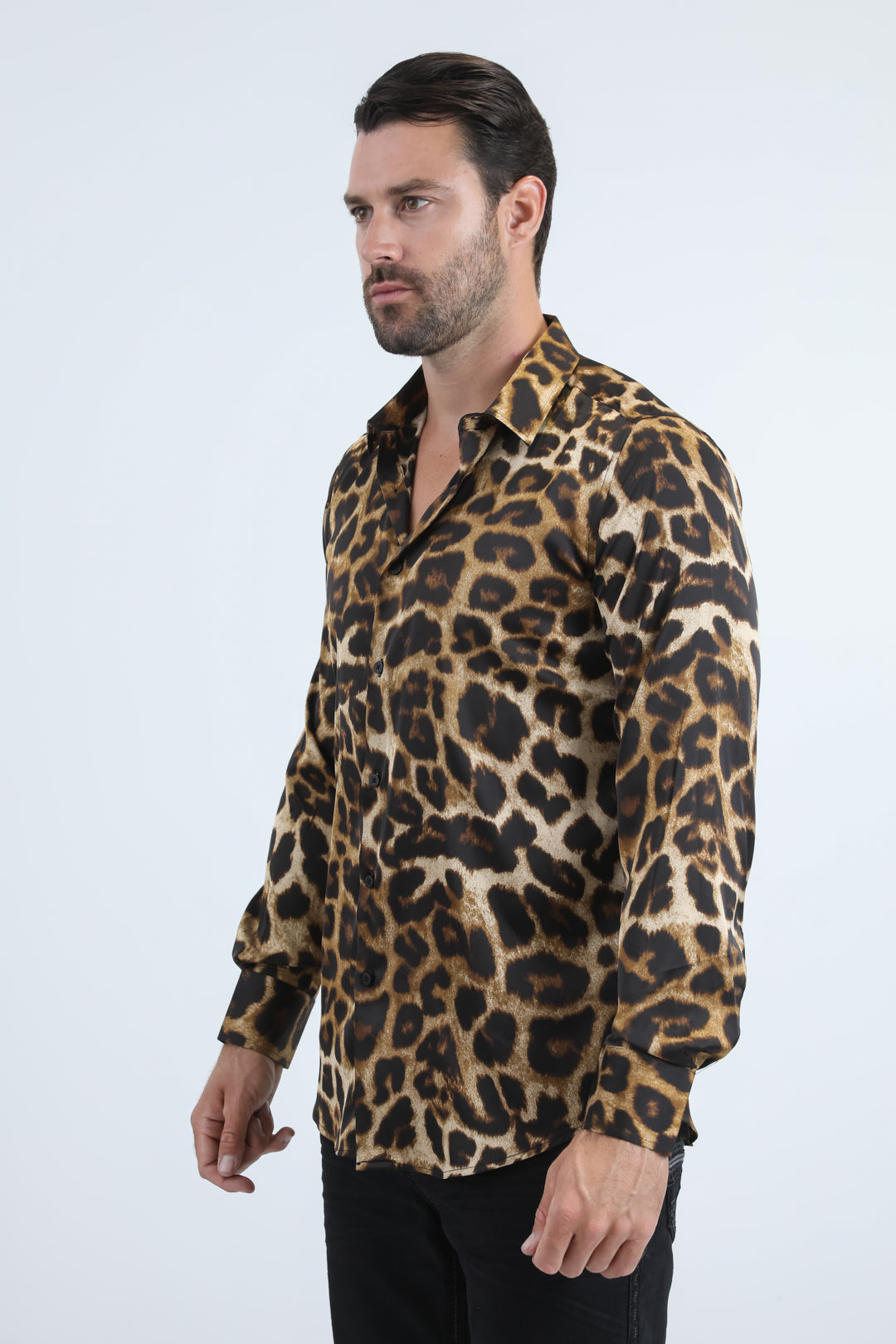 black leopard jacquard shirt platini