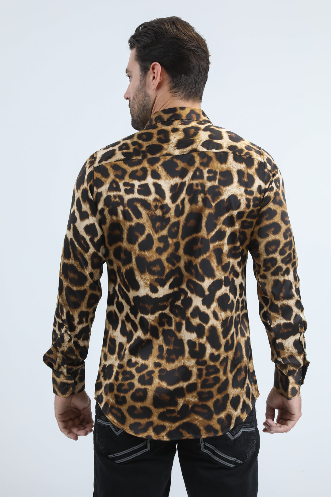 black leopard jacquard shirt platini