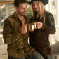 Unisex Jacquard Fabric Print Modern Fit Long Sleeve Green Shirt