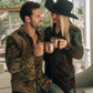 Unisex Jacquard Fabric Print Modern Fit Long Sleeve Green Shirt