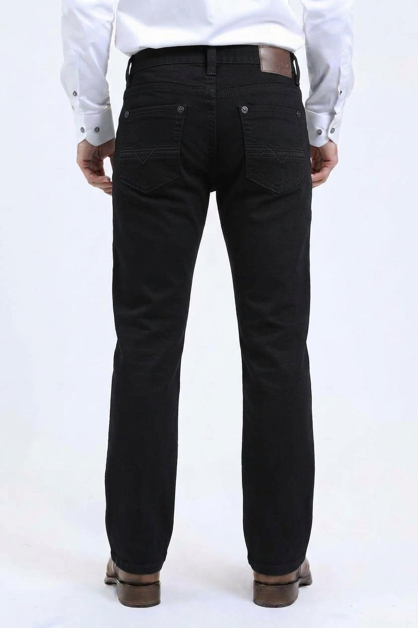 black wade aztec boot cut jean men platini front