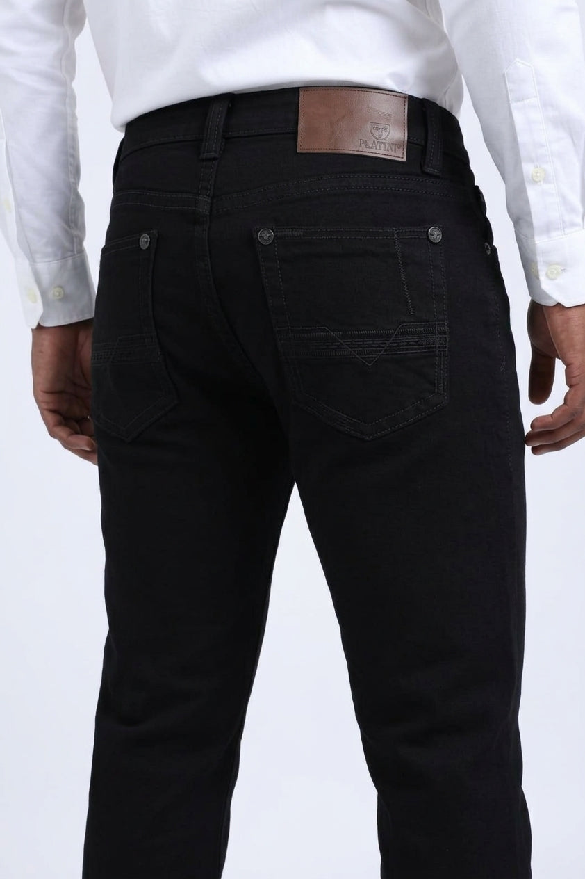 black wade aztec boot cut jean men platini side