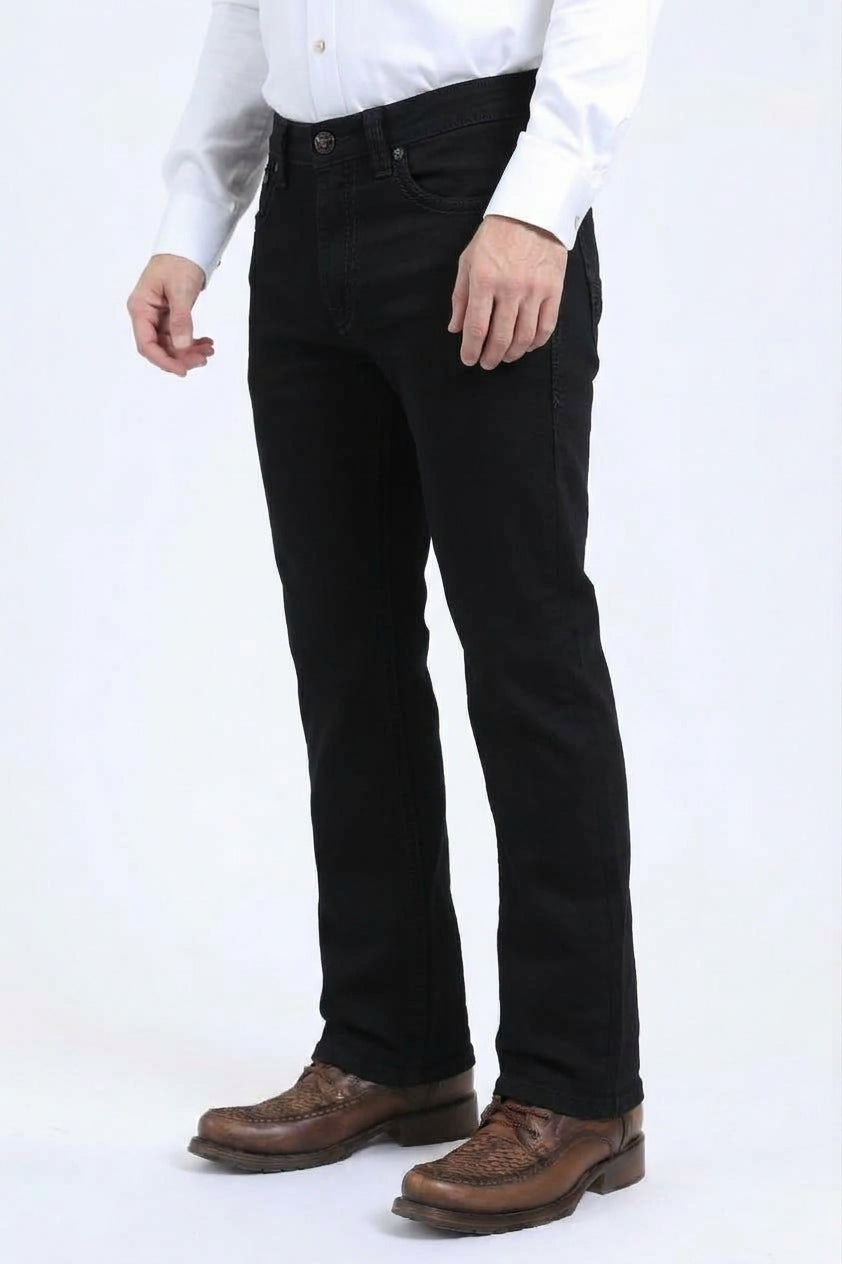 black wade aztec boot cut jean men platini detail
