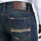 dark indigo wade aztec boot cut jean men platini side