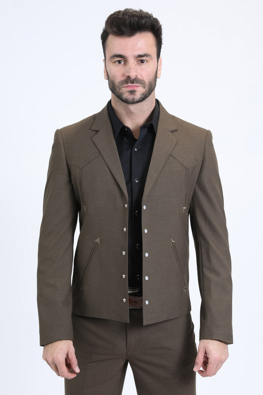 brown wessex double-breasted suit men platini close up