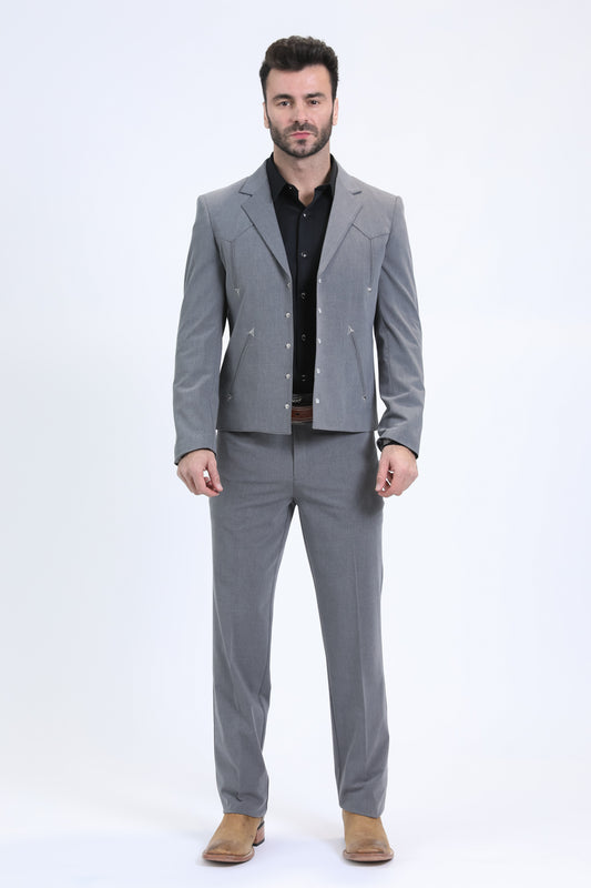 grey wessex double-breasted suit men platini front