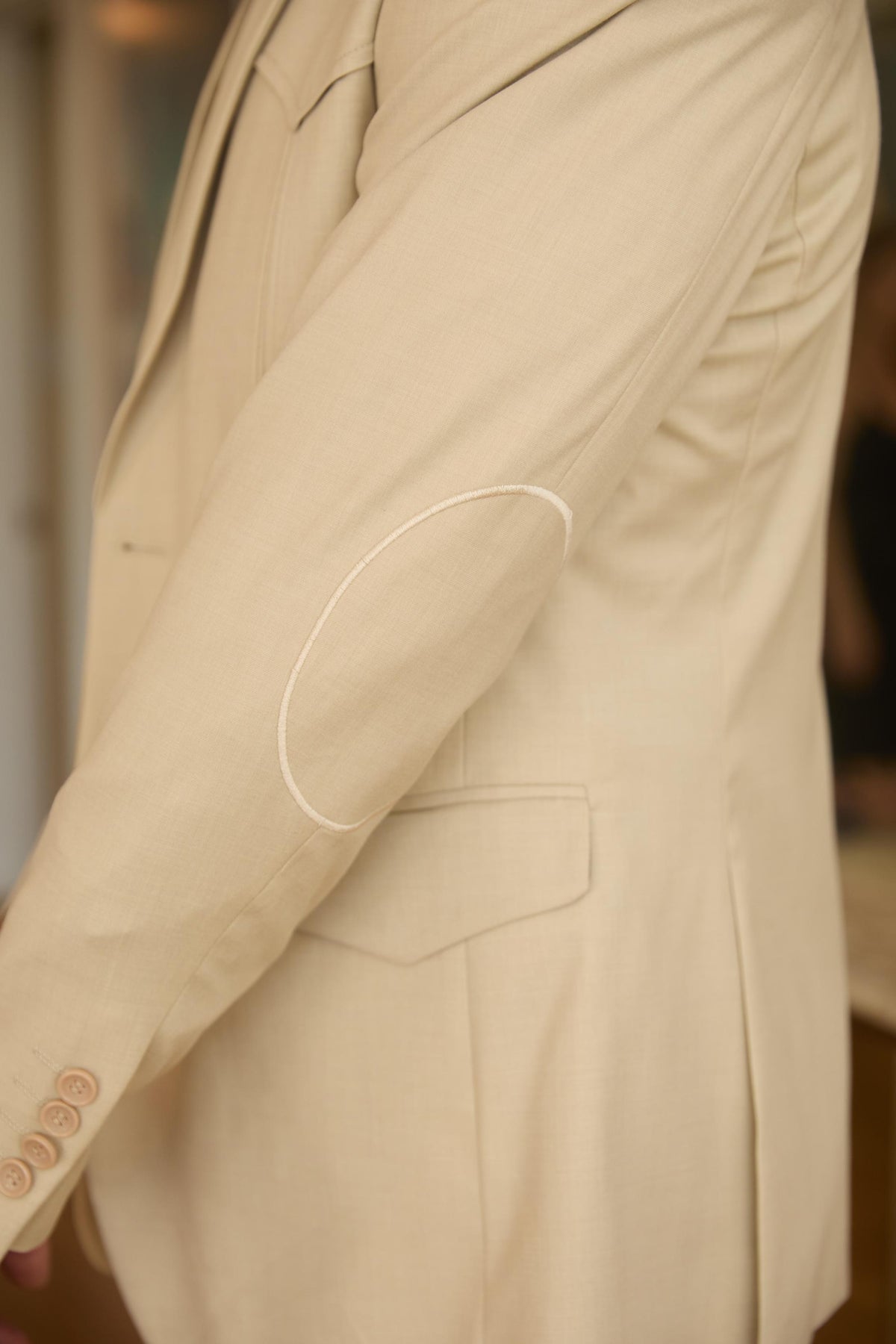 beige weston tailored western suit men platini detail-2