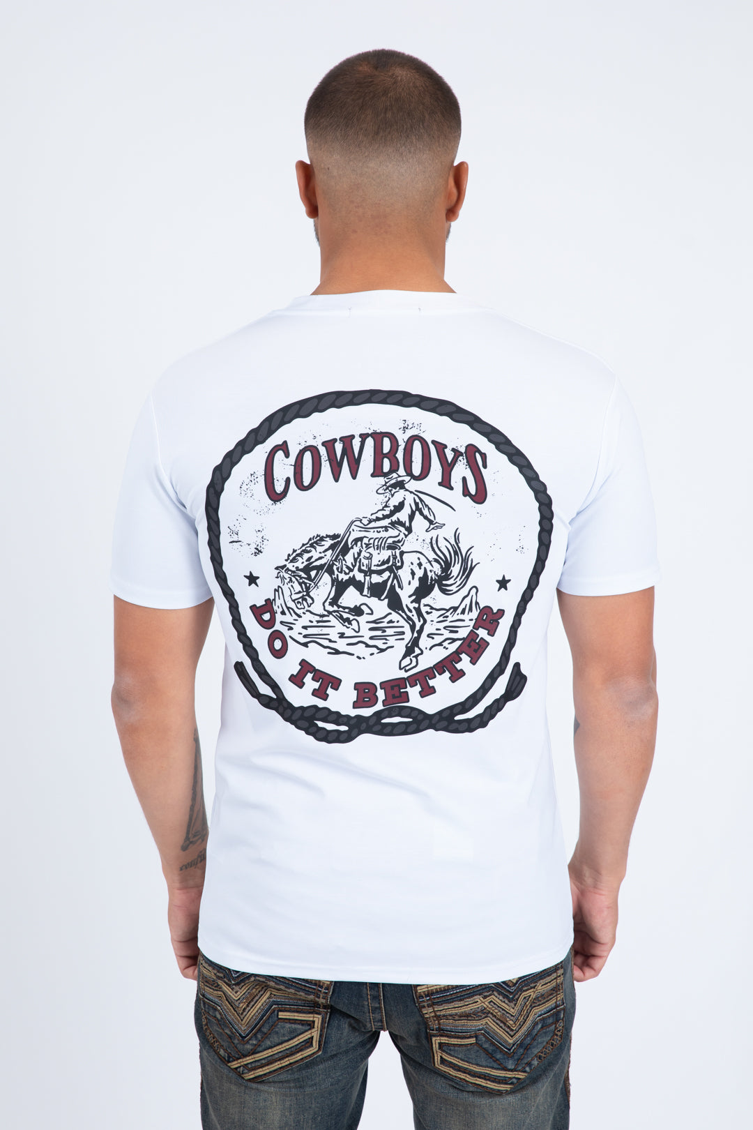 white cowboys do it better tee back platini