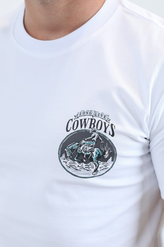 white long live cowboys tee detail platini