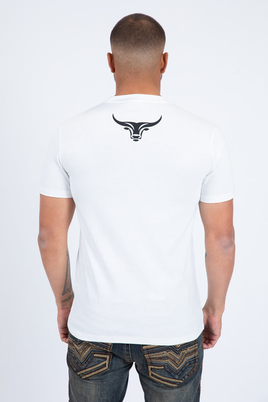 white matador bull tee back platini