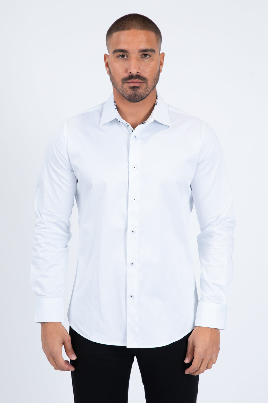tkl11303 satin modern fit long sleeve shirt platini